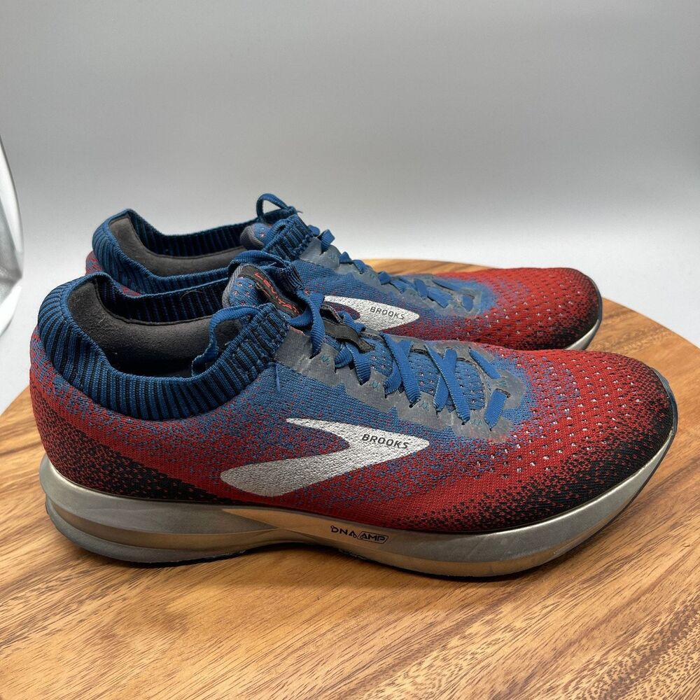 Brooks Levitate 2 Shoes Mens 10.5 D Red Blue Running Comfort Walking Gym Sneaker